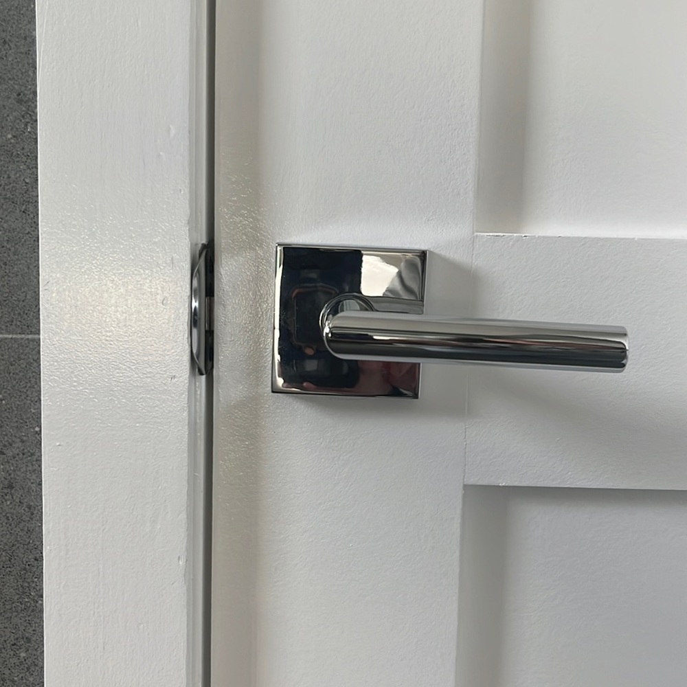 Chrome Modern Door Levers:  3 privacy